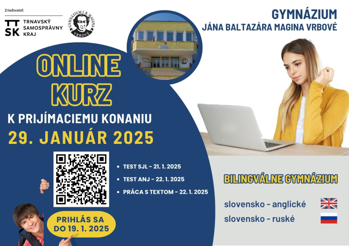 Online KURZ k prijímaciemu konaniu - prihlasovanie je už spustené!